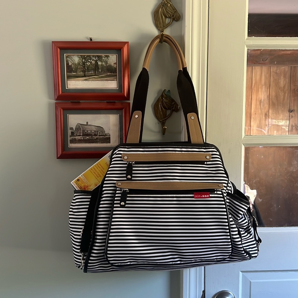 SkipHop Large Striped Diaper Bag